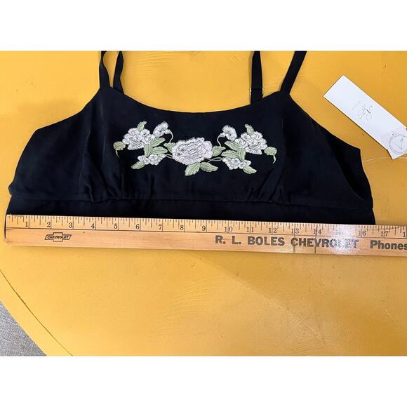 NWT Rya Collection Magnolia Bralette Set Short Pajamas Stretch Black Women's M - Picture 8 of 12